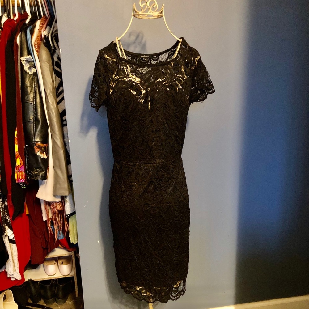Ambiance black lace bodycon dress